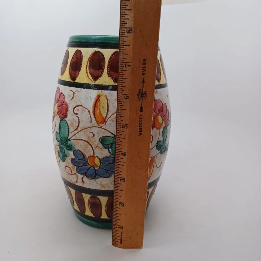 Vintage Italian Vase Hand Painted 8